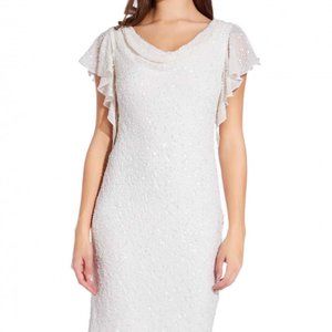 Adrianna Papell White Sequin Wedding Dress
